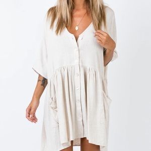 Princess Polly The Sandy Mini Dress - Natural